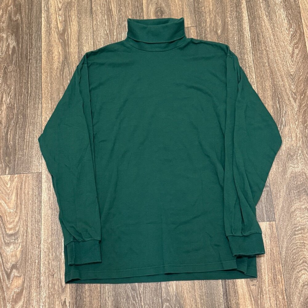 VTG Gap Long Sleeve Turtleneck Shirt Men's XL Green Pullover Blank Plain USA 90s